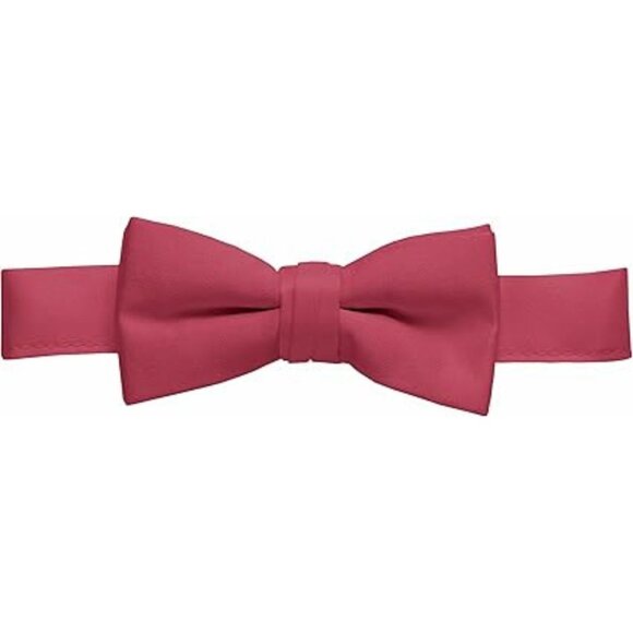 HOLD'EM Bow Tie Boys and Baby Satin Solid Color Adjustable Pre-tied - Burgundy - Picture 1 of 7